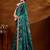 Teal bandhani zari organza saree