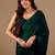 Green organza saree