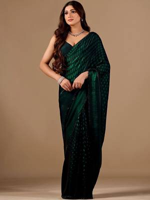 Green organza saree 3