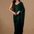 Green organza saree