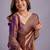 Purple embellished beads and stones organza heavy work saree