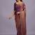 Purple embellished beads and stones organza heavy work saree