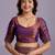 Purple embellished beads and stones organza heavy work saree