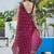Maroon embellished embroidered silk blend saree