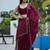 Maroon embellished embroidered silk blend saree