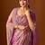 Purple embellished beads and stones silk blend heavy work saree