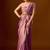 Purple embellished beads and stones silk blend heavy work saree