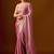 Pink embellished sequinned silk blend heavy work saree