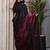 Maroon floral beads and stones poly chiffon saree