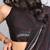 Maroon floral beads and stones poly chiffon saree