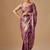 Purple floral beads and stones organza saree