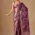 Purple floral beads and stones organza saree