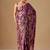 Purple floral beads and stones organza saree