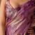 Purple floral beads and stones organza saree