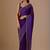 Purple embellished beads and stones organza heavy work saree