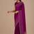 Purple embellished beads and stones organza heavy work saree