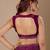 Purple embellished beads and stones organza heavy work saree