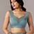 Turquoise embroidered  chiffon saree