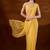 Yellow floral embroidered  chiffon saree