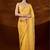 Yellow floral embroidered  chiffon saree