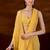 Yellow floral embroidered  chiffon saree