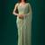 Sea green woven design embroidered  chiffon saree