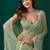 Sea green woven design embroidered  chiffon saree