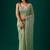Sea green woven design embroidered  chiffon saree