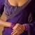 Purple woven design beads and stones satin heavy work saree