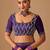 Purple woven design beads and stones satin heavy work saree