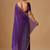 Purple woven design beads and stones satin heavy work saree