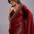 Maroon embellished beads and stones organza heavy work saree