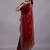 Maroon embellished beads and stones organza heavy work saree