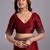 Maroon embellished beads and stones organza heavy work saree