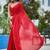 Red embellished beads and stones silk blend saree