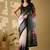 Multicolor floral embroidered organza saree