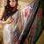 Multicolor floral embroidered organza saree