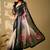 Multicolor floral embroidered organza saree