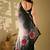 Multicolor floral embroidered organza saree