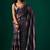 Purple beads and stones satin saree