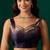 Purple beads and stones satin saree