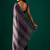 Purple beads and stones satin saree