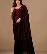 Maroon women ethnic motifs woven design saree