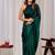 Green floral beads and stones organza saree