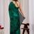 Green floral beads and stones organza saree