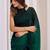 Green floral beads and stones organza saree