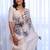White sequinned silk cotton designer saree