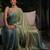 Sea green sequinned art silk saree