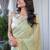 Lime sequinned silk cotton saree