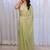 Lime sequinned silk cotton saree